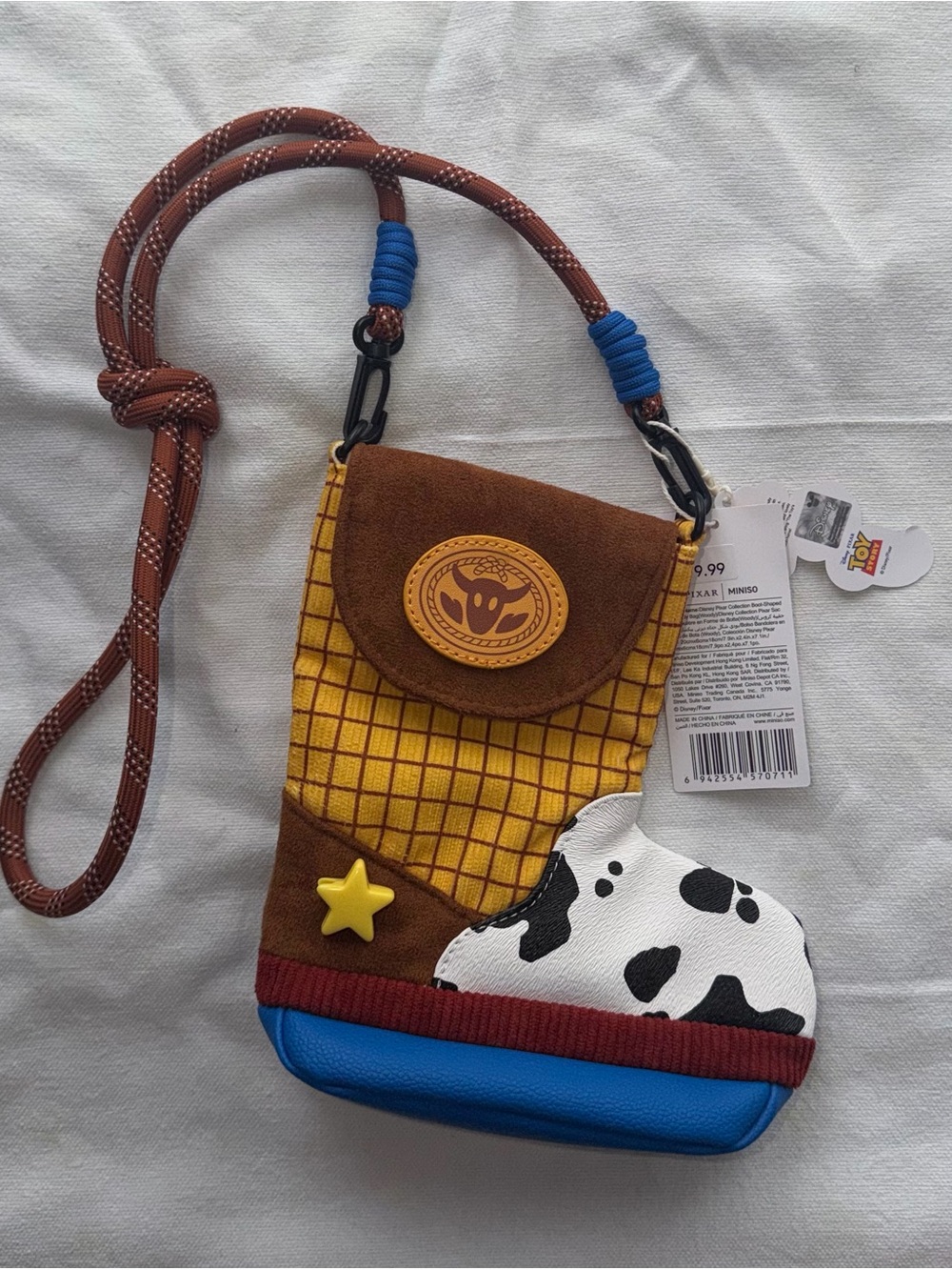 NWT Disney Pixar Collection Boot-Shaped Crossbody Bag(Woody)